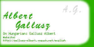 albert gallusz business card